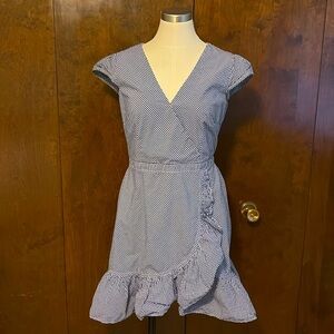 Gingham Wrap-Style dress